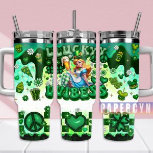 Alice In Wonderland Custom Stanley Quencher 40oz Stainless Steel Tumbler With Handle