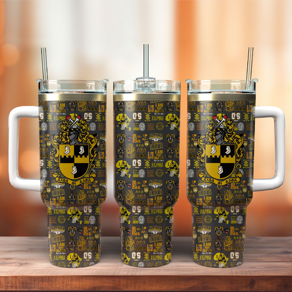 Alpha Phi Alpha Custom Stanley Quencher 40oz Stainless Steel Tumbler With Handle
