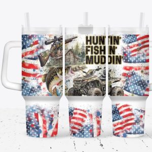 American Flag Custom Stanley Quencher 40oz Stainless Steel Tumbler With Handle