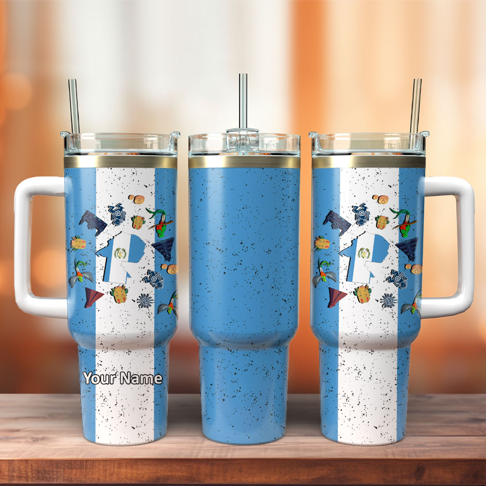 Argentina Flag SymbolCustom Stanley Quencher 40oz Stainless Steel Tumbler With Handle