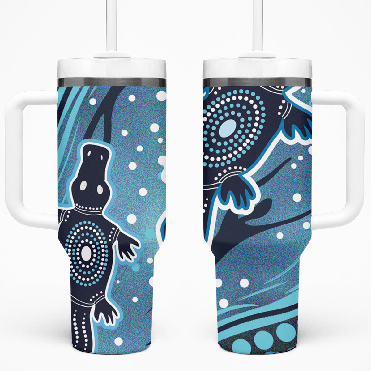 Art Painting with Platypus Custom Stanley Quencher 40oz Stainless Steel Tumbler