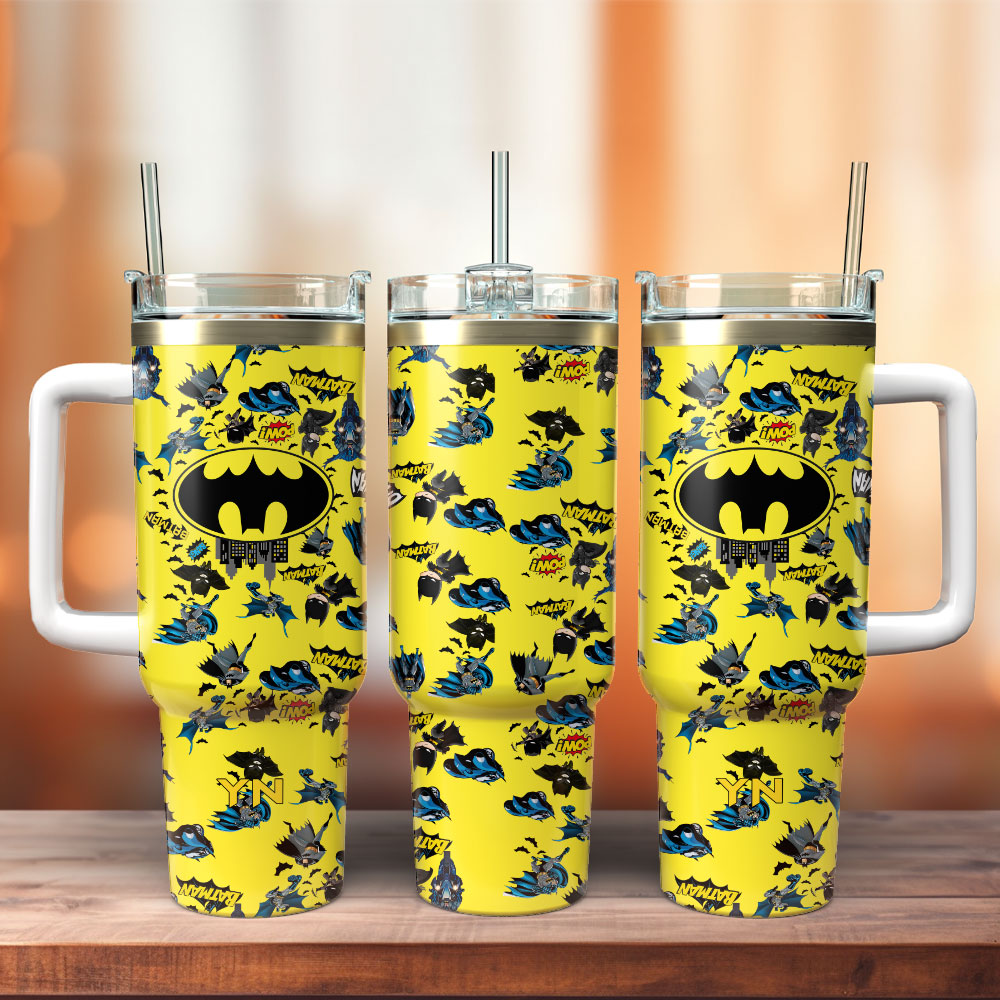 Batman DC Comics Superhero Films Custom Stanley Quencher 40oz Stainless Steel Tumbler With Handle