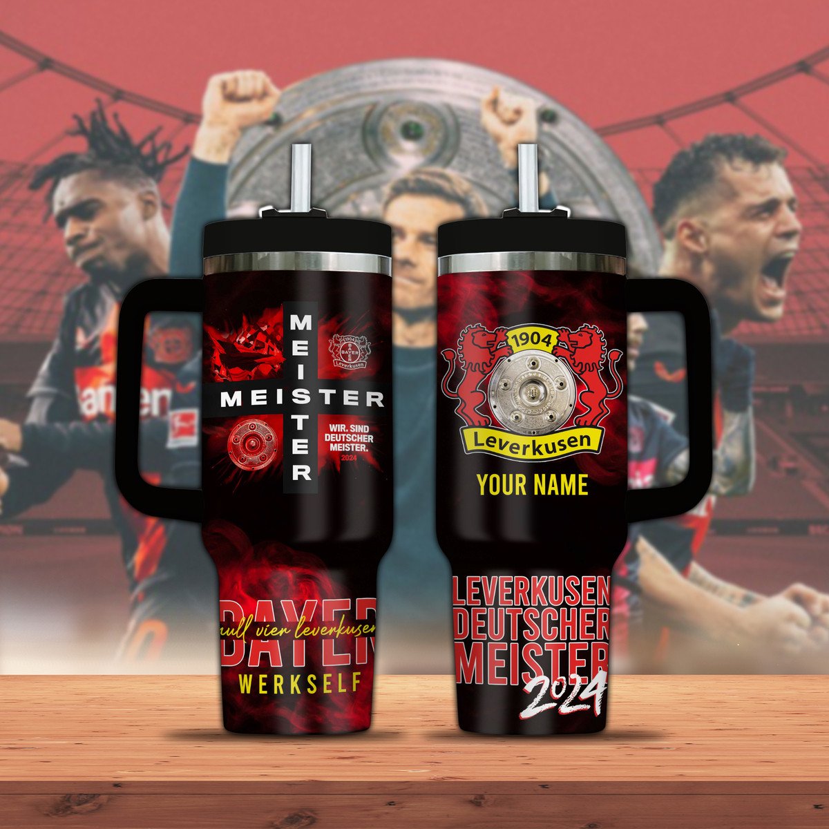 Bayer 04 Leverkusen Bundesliga Custom Stanley Quencher 40oz Stainless Steel Tumbler