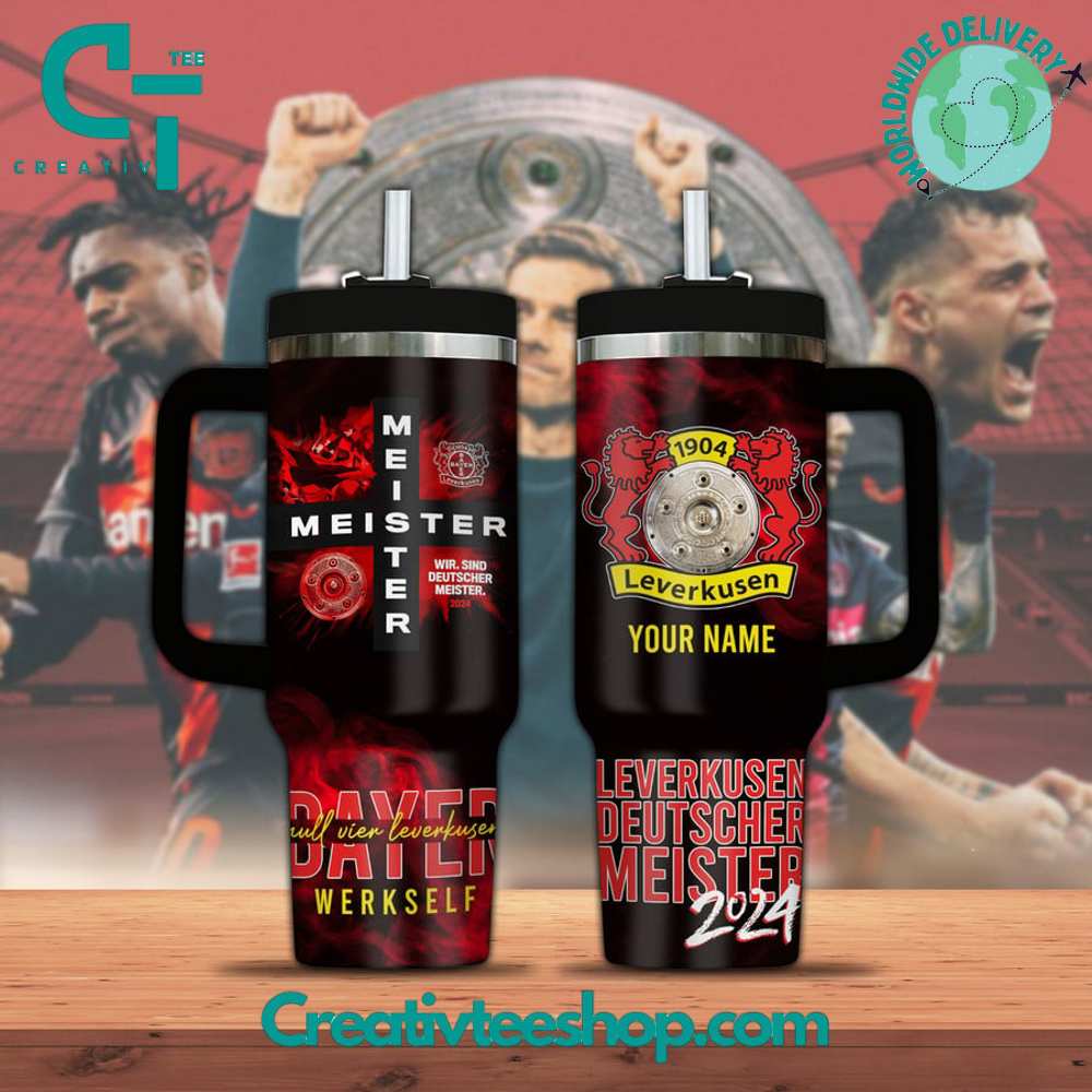 Bayer 04 Leverkusen Bundesliga Custom Stanley Quencher 40oz Stainless Steel Tumbler With Handle