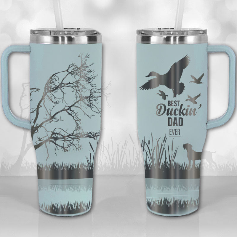 Best Duckin' Dad Custom Stanley Quencher 40oz Stainless Steel Tumbler