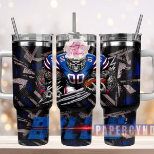 Buffalo Bills Custom Stanley Quencher 40oz Stainless Steel Tumbler With Handle