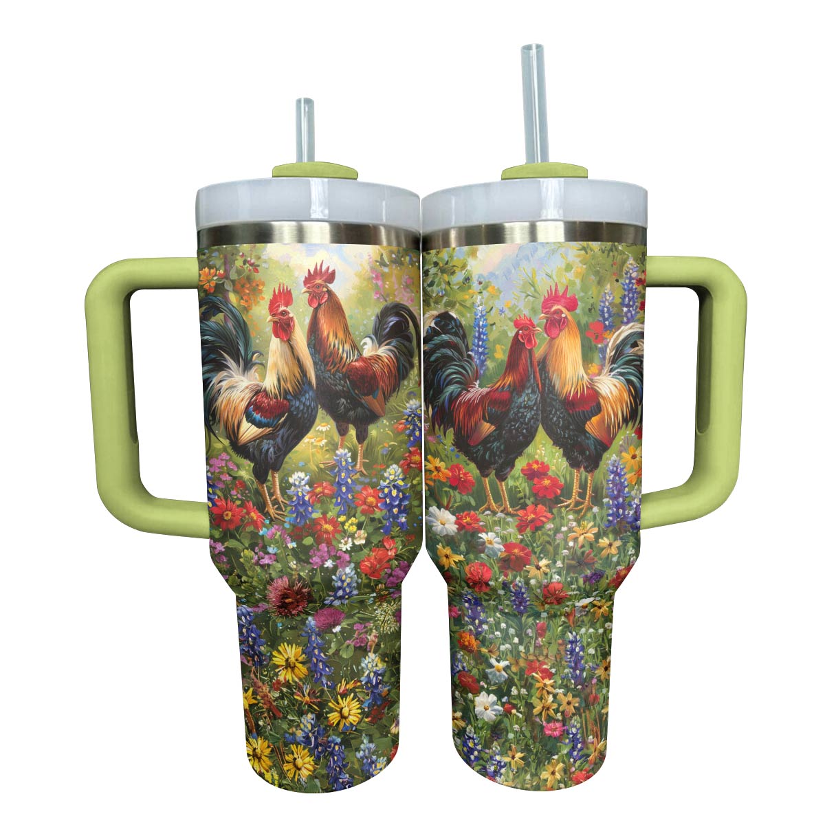 Chicken Custom Stanley Quencher 40oz Stainless Steel Tumbler With Handle