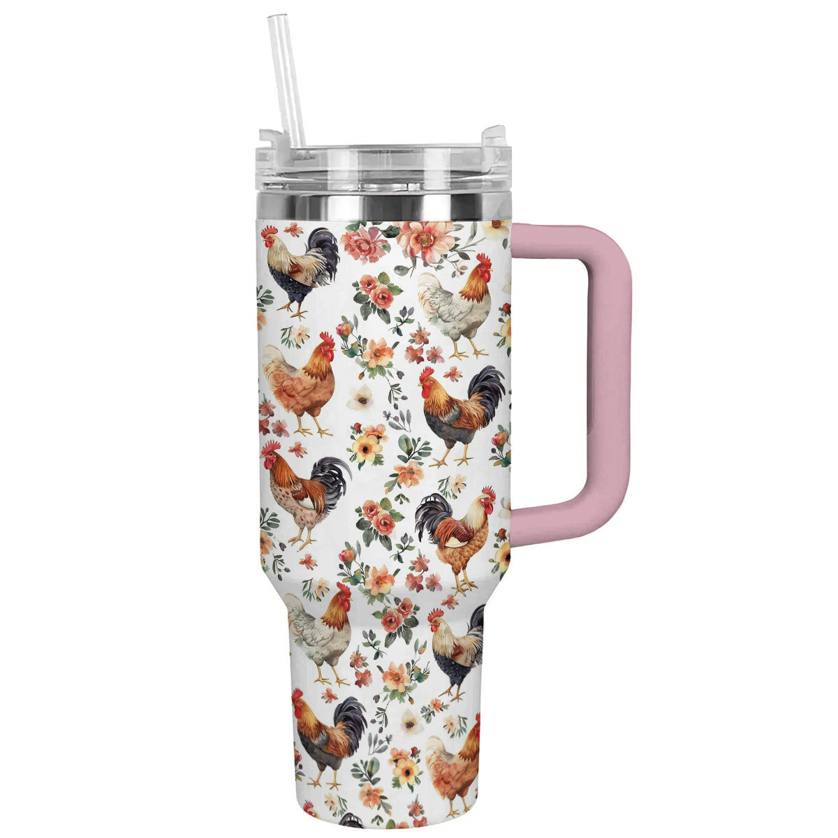 Chicken Custom Stanley Quencher 40oz Stainless Steel Tumbler With Handle