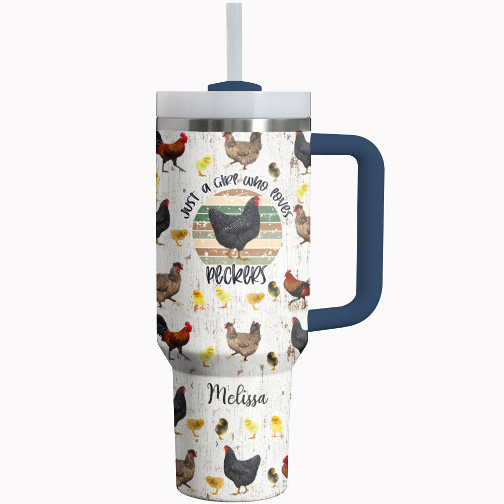 Chicken Custom Stanley Quencher 40oz Stainless Steel Tumbler With Handle