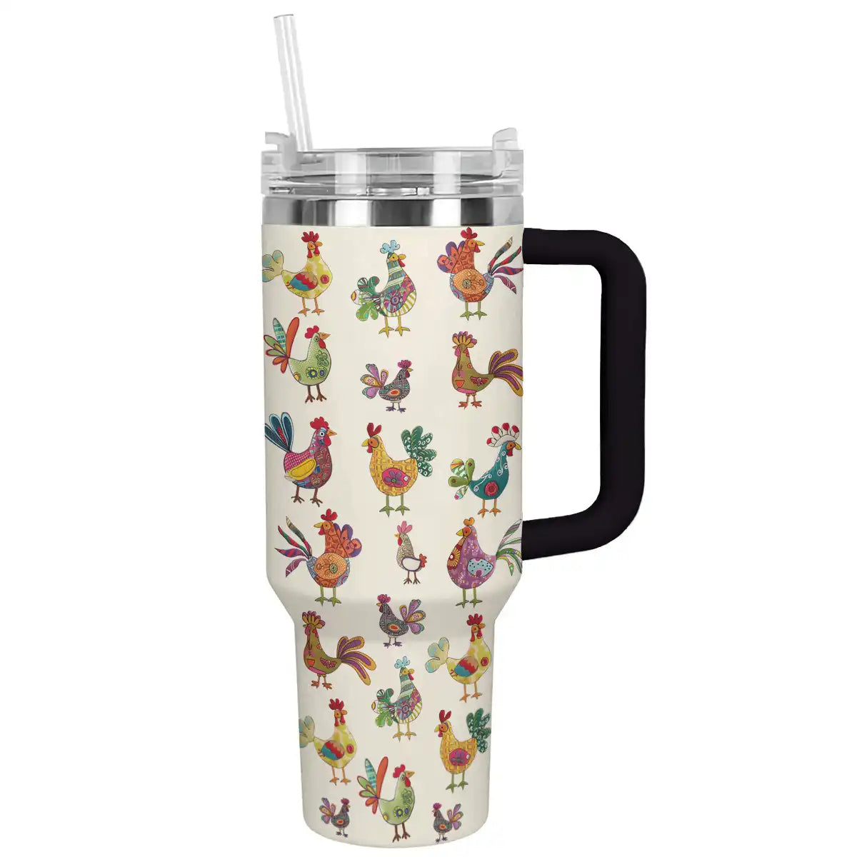 Chicken Custom Stanley Quencher 40oz Stainless Steel Tumbler With Handle
