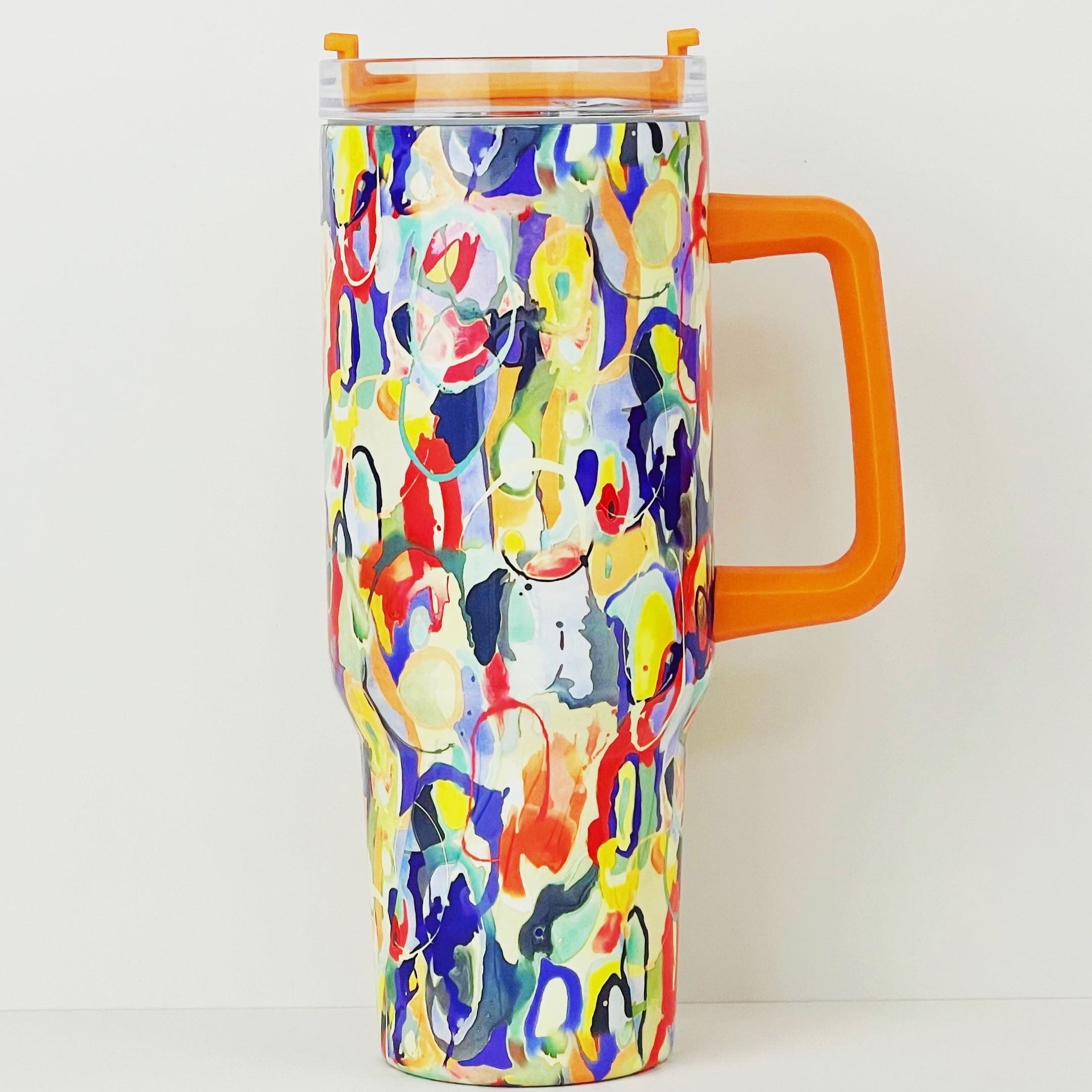 Colorful Marble Custom Stanley Quencher 40oz Stainless Steel Tumbler With Handle
