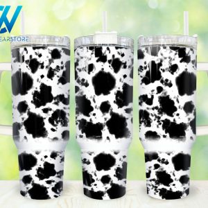 Cowhide Custom Stanley Quencher 40oz Stainless Steel Tumbler With Handle