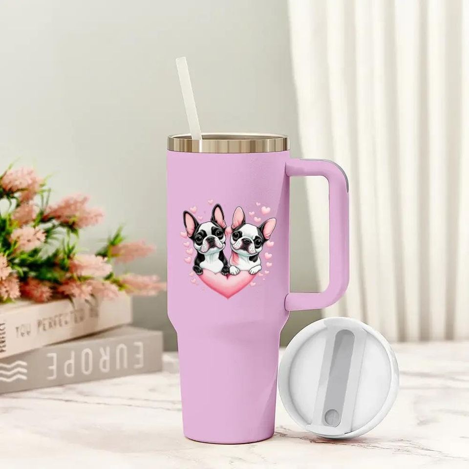 Cute Puppies Custom Stanley Quencher 40oz Stainless Steel Tumbler