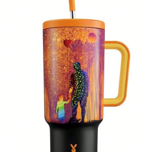 Dad And Kid Custom Stanley Quencher 40oz Stainless Steel Tumbler With Handle