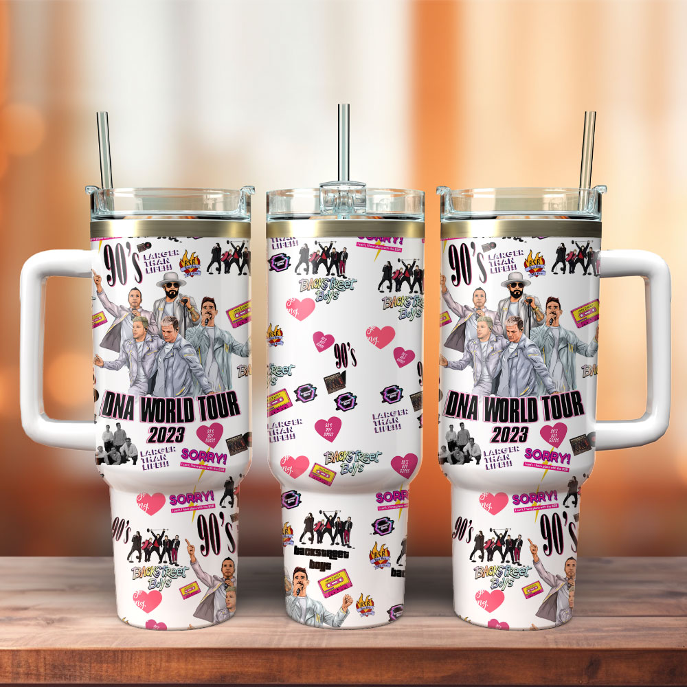 DNA World Tour Backstreet Boys Custom Stanley Quencher 40oz Stainless Steel Tumbler With Handle