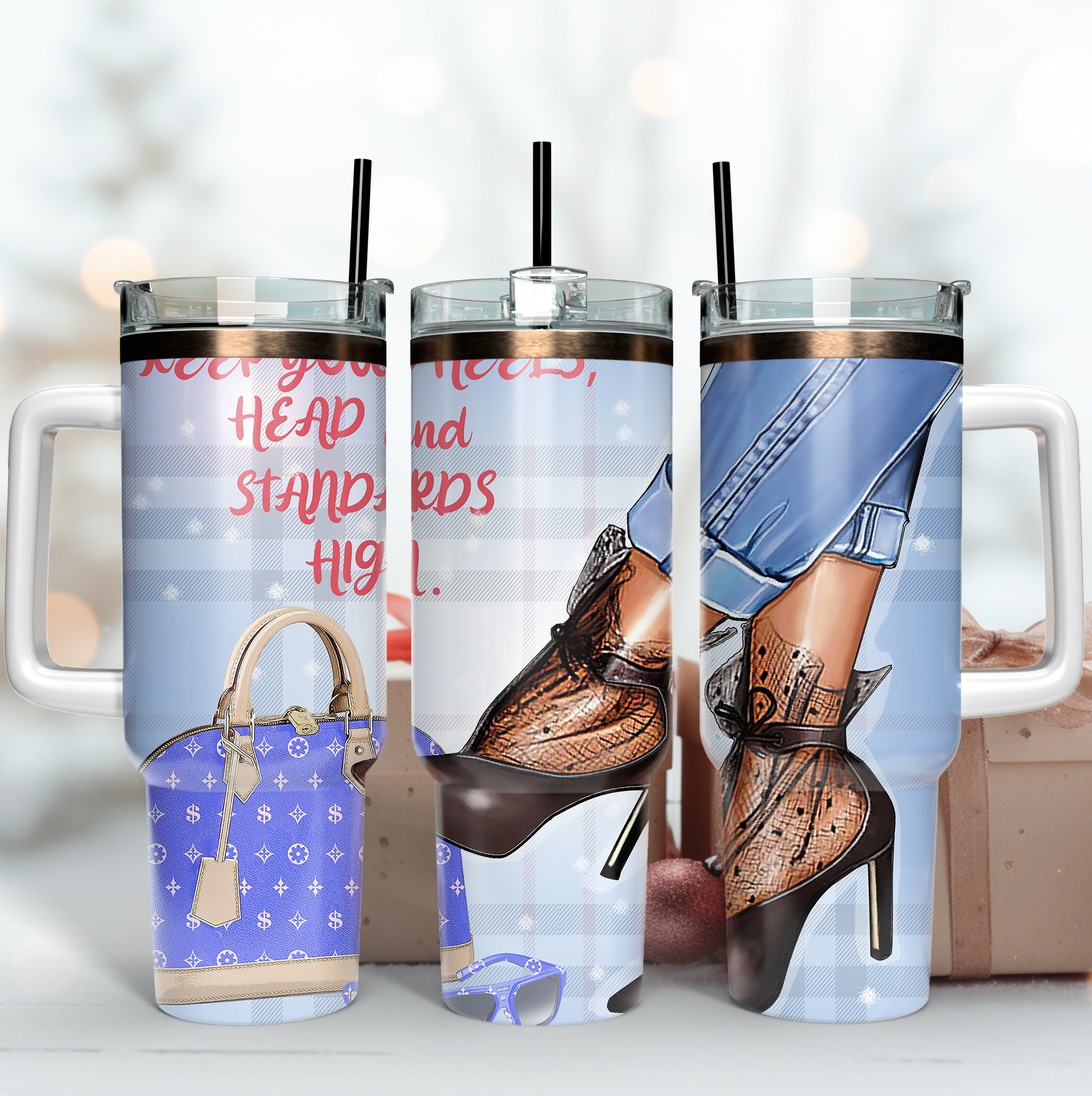 Fashion Girl Custom Stanley Quencher 40oz Stainless Steel Tumbler With Handle
