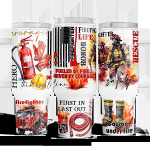 Firefighter Appreciations Custom Stanley Quencher 40oz Stainless Steel Tumbler With Handle