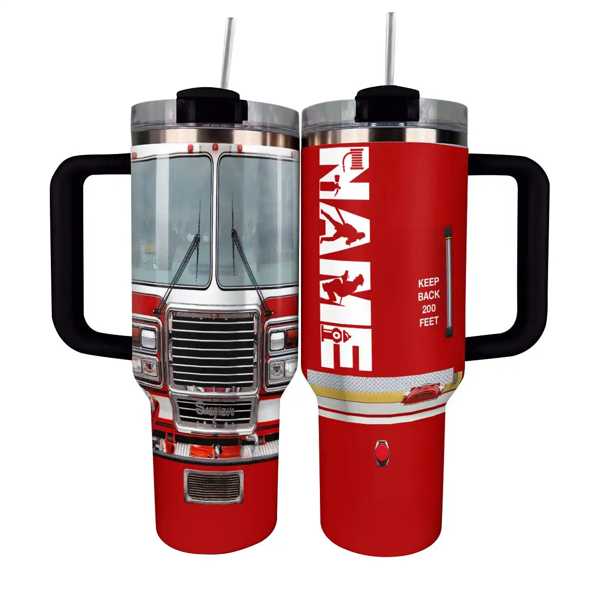 Firefighter Custom Stanley Quencher 40oz Stainless Steel Tumbler With Handle