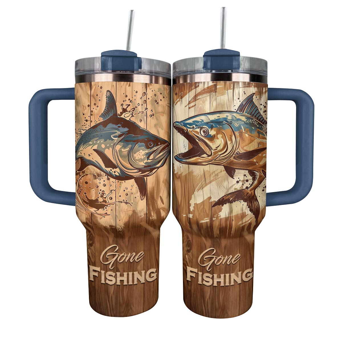 Fishing Custom Stanley Quencher 40oz Stainless Steel Tumbler With Handle