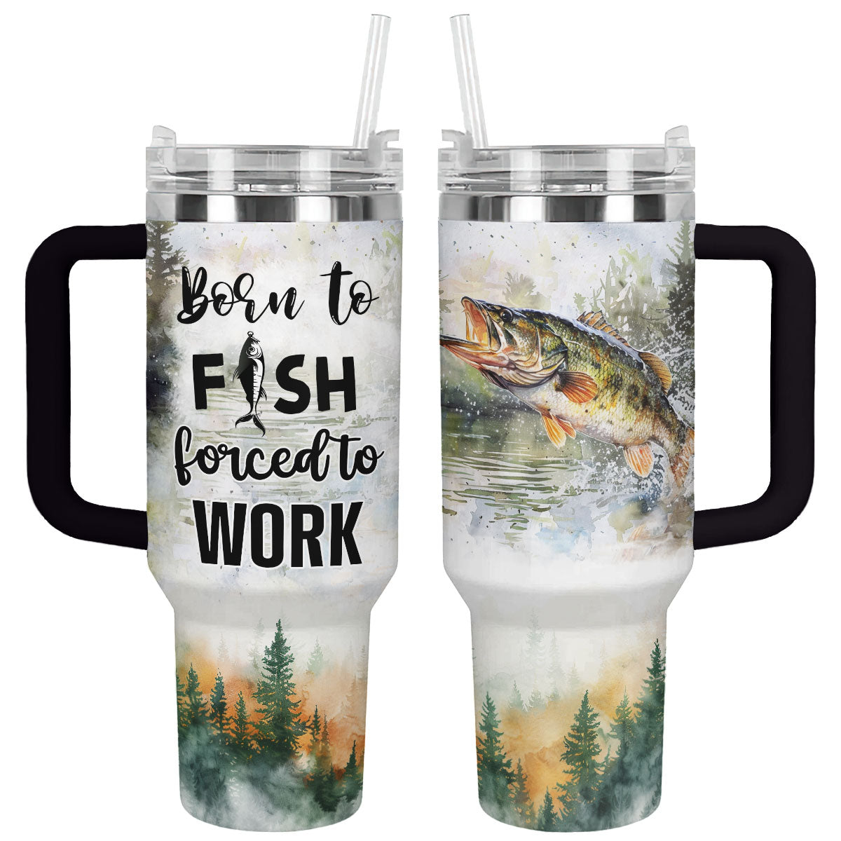 Fishing Custom Stanley Quencher 40oz Stainless Steel Tumbler With Handle