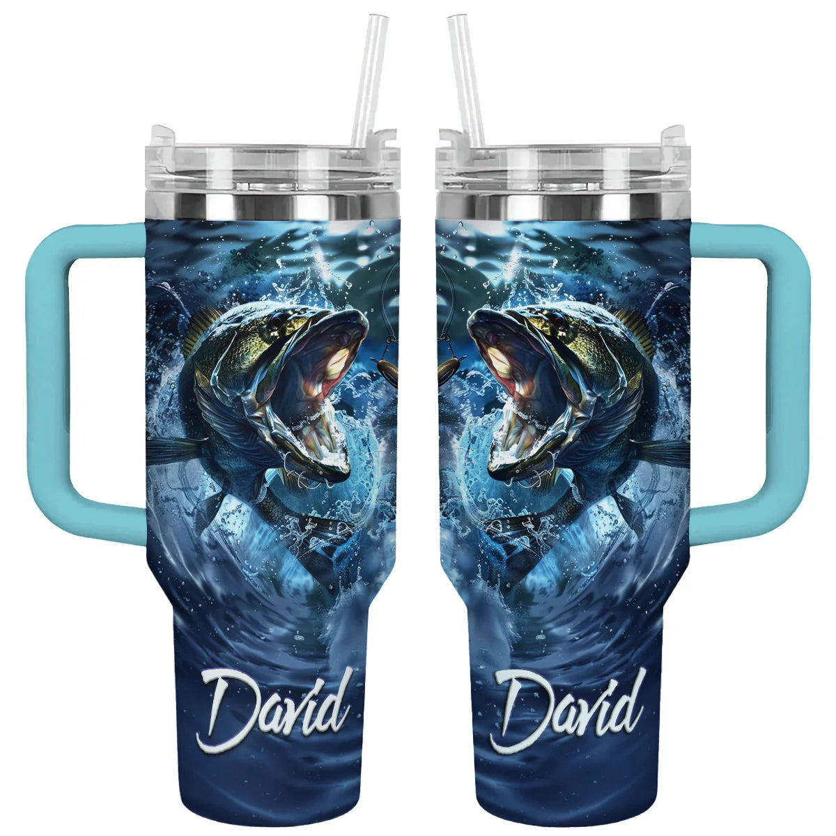 Fishing Custom Stanley Quencher 40oz Stainless Steel Tumbler With Handle