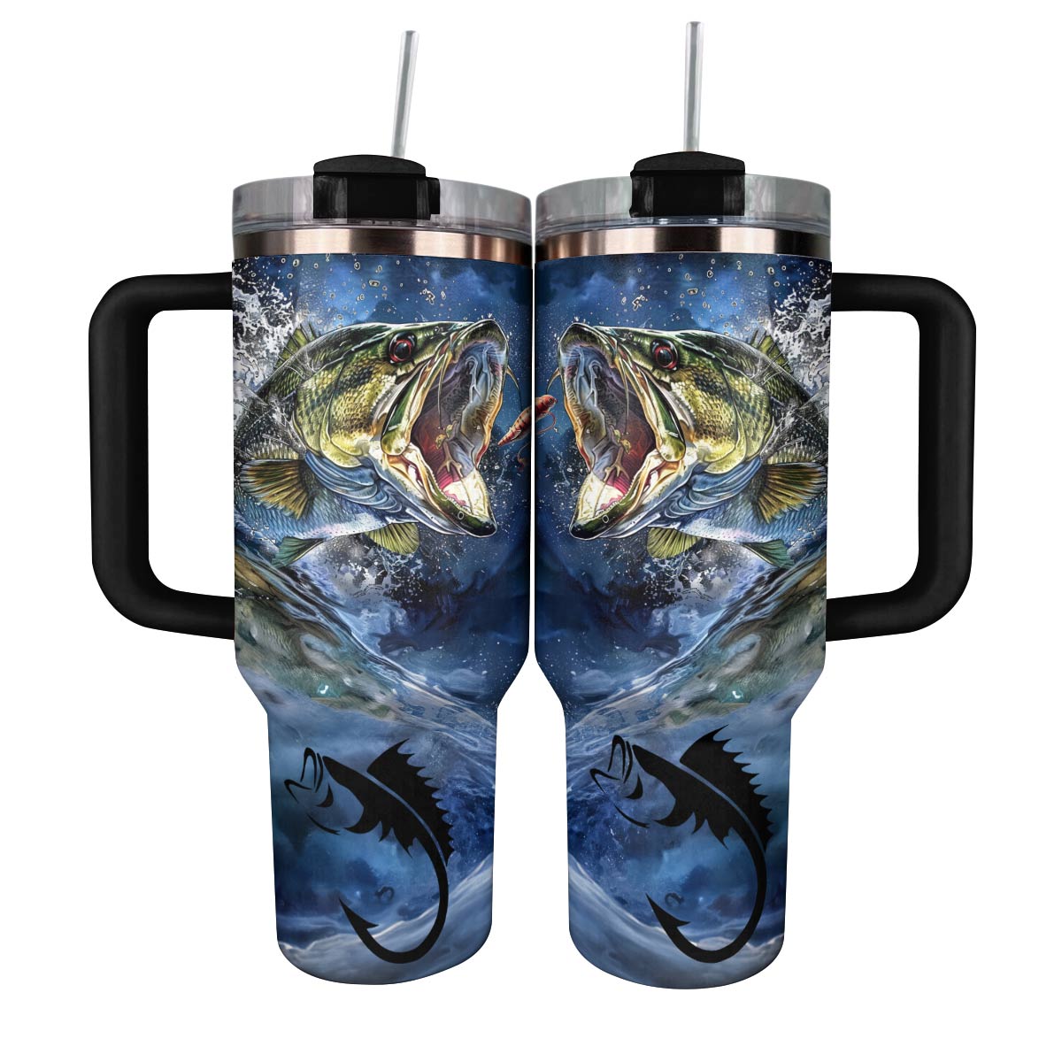 Fishing Custom Stanley Quencher 40oz Stainless Steel Tumbler With Handle