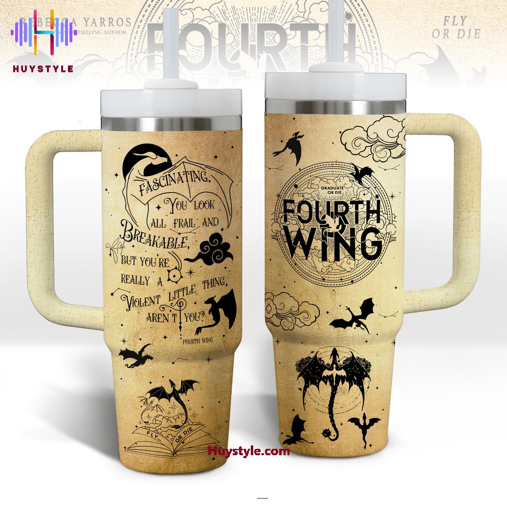 Fourth Wing Custom Stanley Quencher 40oz Stainless Steel Tumbler With Handle
