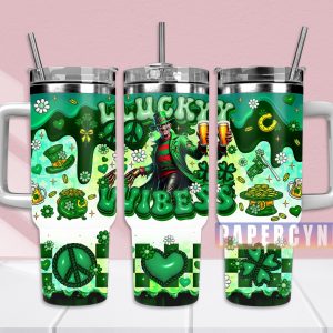 Freddy Krueger Custom Stanley Quencher 40oz Stainless Steel Tumbler With Handle
