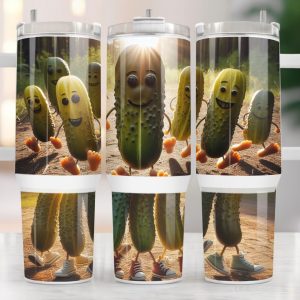 Funny 3D Pickles Custom Stanley Quencher 40oz Stainless Steel Tumbler With Handle