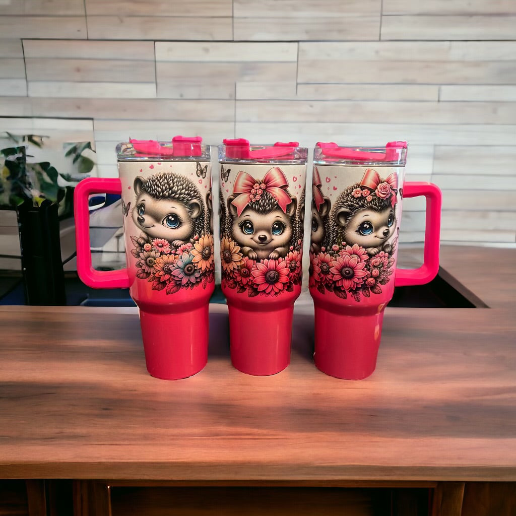 Hedgehog Custom Stanley Quencher 40oz Stainless Steel Tumbler
