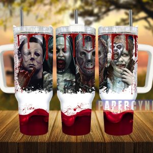 Horror Characters Custom Stanley Quencher 40oz Stainless Steel Tumbler With Handle
