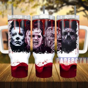 Horror Characters Custom Stanley Quencher 40oz Stainless Steel Tumbler With Handle