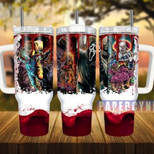 Horror Characters Custom Stanley Quencher 40oz Stainless Steel Tumbler With Handle