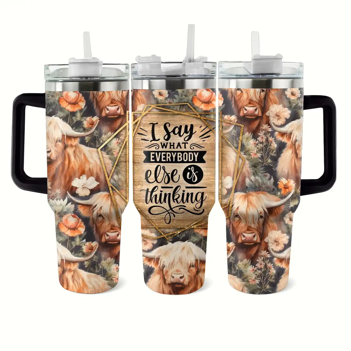 I Say Custom Stanley Quencher 40oz Stainless Steel Tumbler With Handle