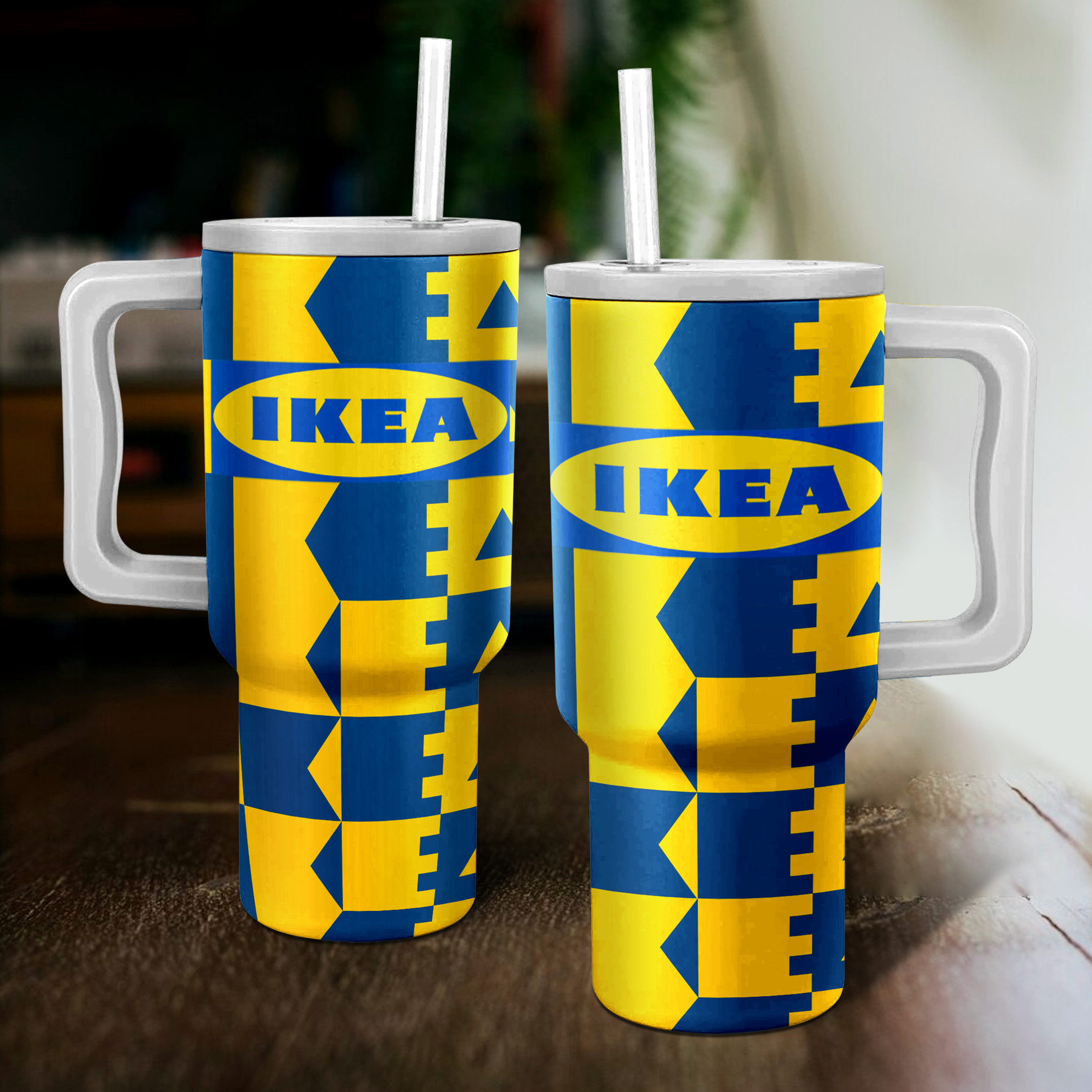 IKEA Custom Stanley Quencher 40oz Stainless Steel Tumbler With Handle