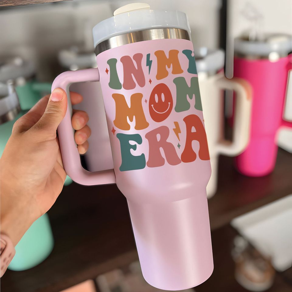 In My Mom Era Custom Stanley Quencher 40oz Stainless Steel Tumbler
