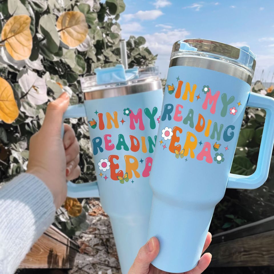 In My Reading Era Custom Stanley Quencher 40oz Stainless Steel Tumbler