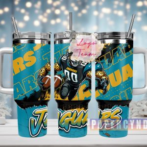 Jacksonville Jaguars Custom Stanley Quencher 40oz Stainless Steel Tumbler With Handle