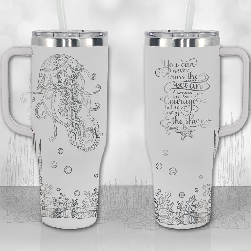 Jellyfish Ocean Custom Stanley Quencher 40oz Stainless Steel Tumbler