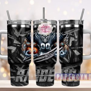 Las Vegas Raiders Custom Stanley Quencher 40oz Stainless Steel Tumbler With Handle