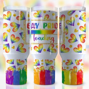 LGBTQ+ Gay Pride Custom Stanley Quencher 40oz Stainless Steel Tumbler With Handle