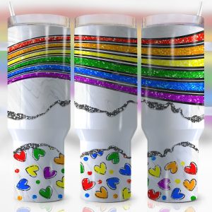 LGBTQ+ Pride Custom Stanley Quencher 40oz Stainless Steel Tumbler With Handle