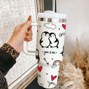 Loving Penguin Custom Stanley Quencher 40oz Stainless Steel Tumbler