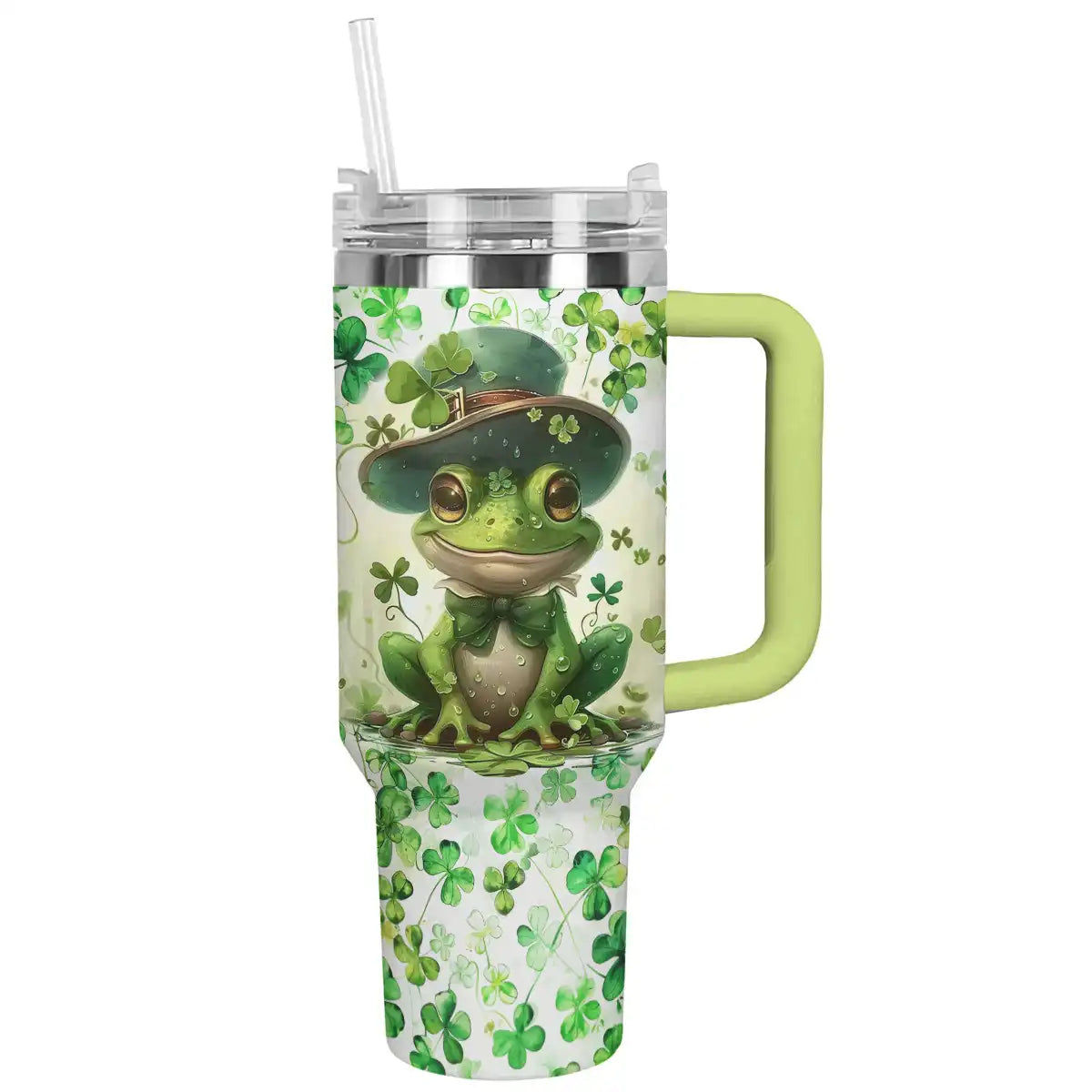 Lucky Frog Custom Stanley Quencher 40oz Stainless Steel Tumbler With Handle