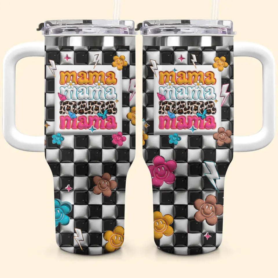 Mama Custom Stanley Quencher 40oz Stainless Steel Tumbler With Handle