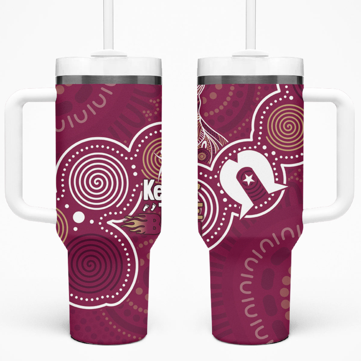 Maroons NAIDOC Week Custom Stanley Quencher 40oz Stainless Steel Tumbler