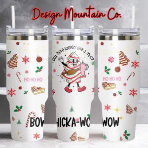 Merry Xmas Custom Stanley Quencher 40oz Stainless Steel Tumbler With Handle