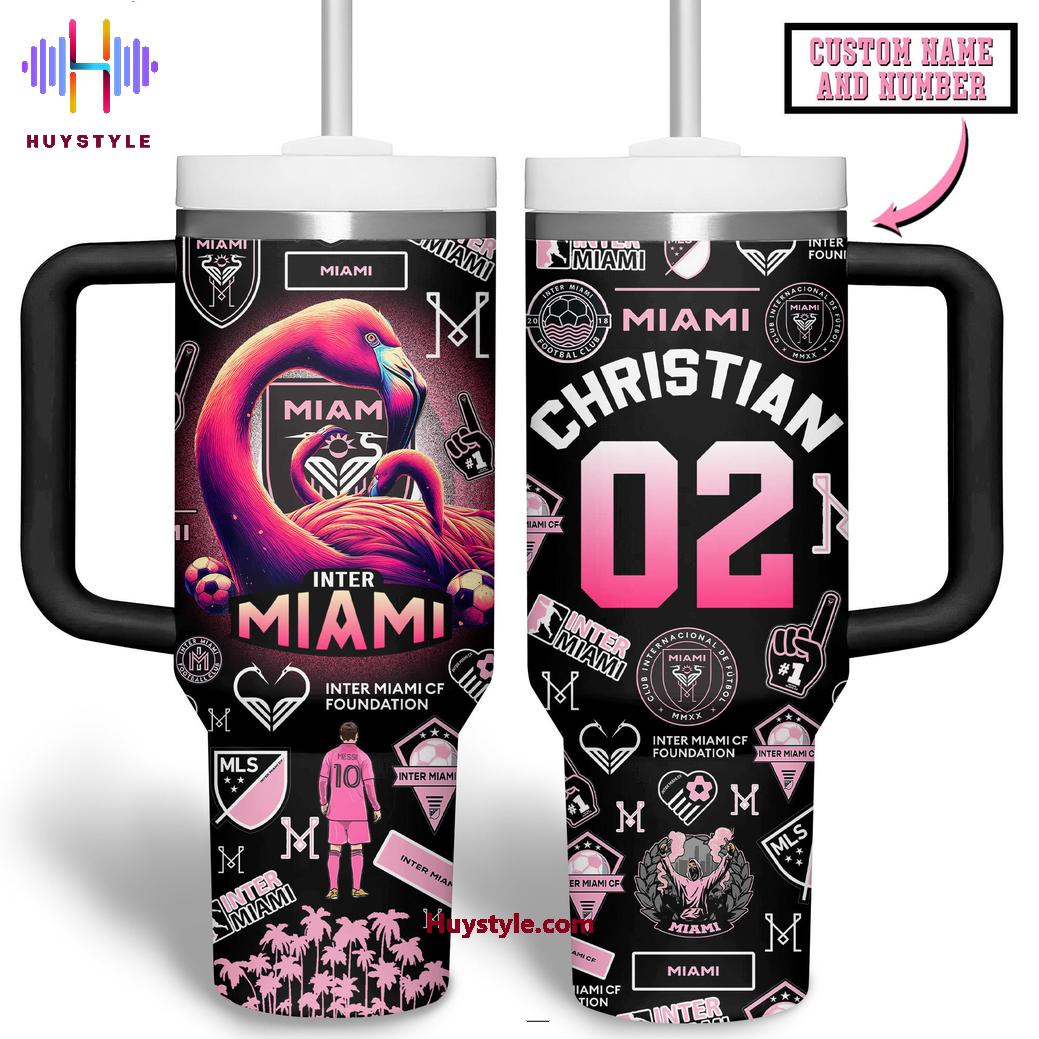 Messi Soccer Custom Stanley Quencher 40oz Stainless Steel Tumbler With Handle