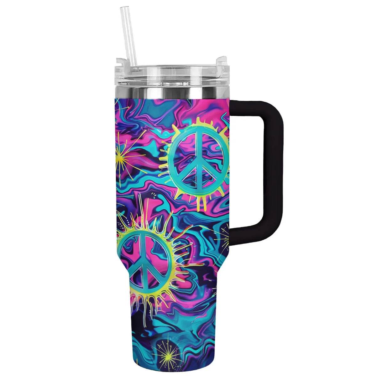 Mystic Hippie Custom Stanley Quencher 40oz Stainless Steel Tumbler With Handle