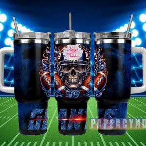 New York Giants Custom Stanley Quencher 40oz Stainless Steel Tumbler With Handle
